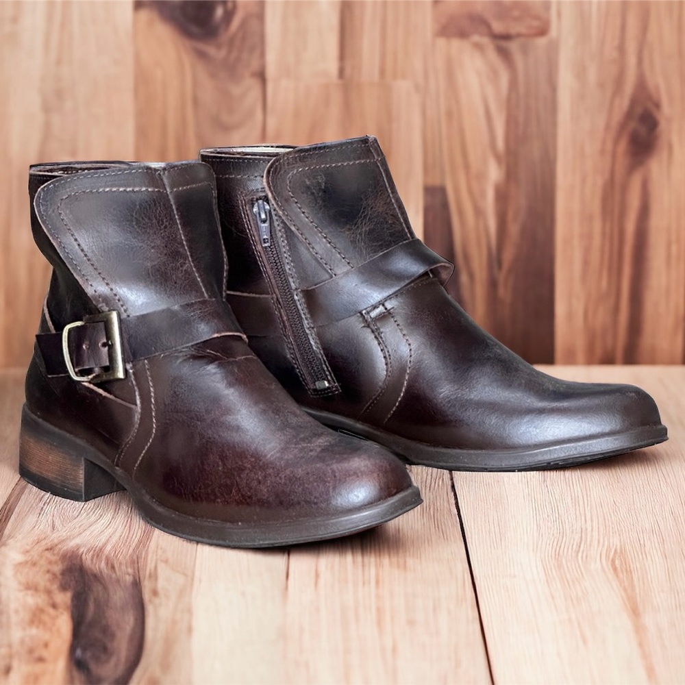 QUT Western Ankle Boot for Women Genuine Leather Low Fashion Casual Bootie